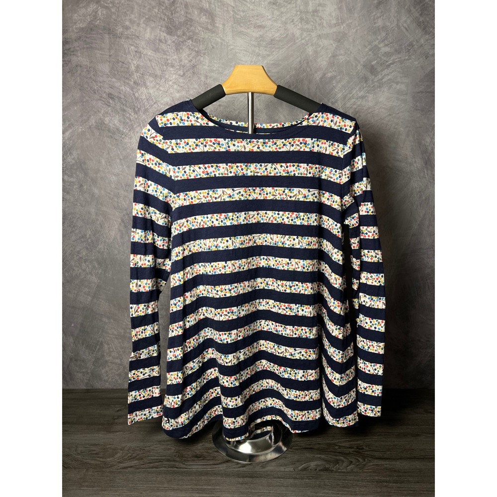 Joules Harbour Striped Nautical Navy Multicolor Berry Pattern Long Sleeve Size 8